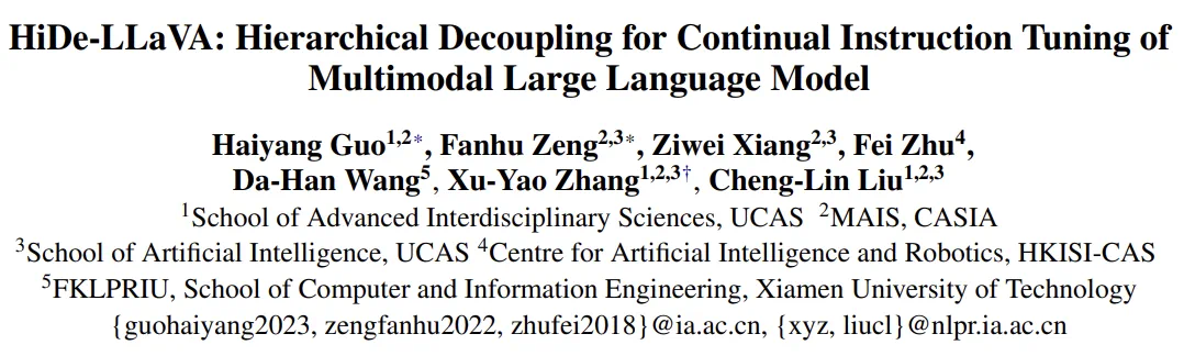 HiDe-LLaVA模型框架示意图